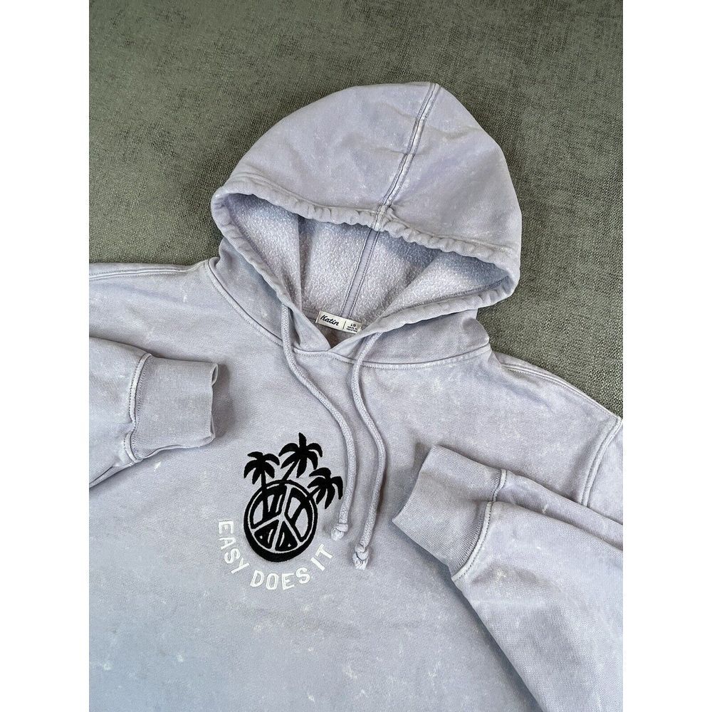 Katin Surfing Hoodie Mens (L) Purple Acid Wash Beach Embroidered Logo Pullover